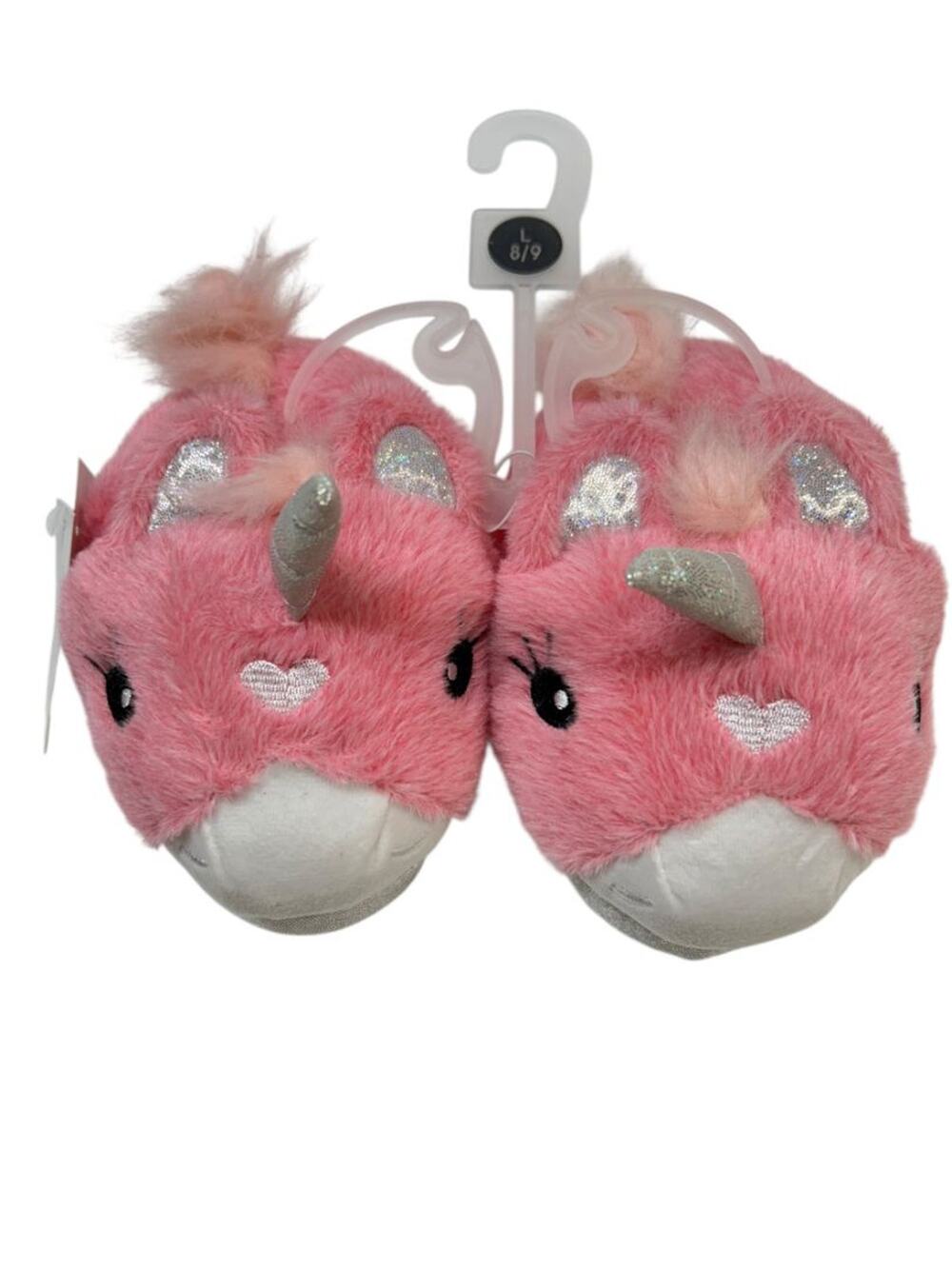 Size Large (8/9) Capelli Toddler Child Pink Unicorn Plush Slippers New